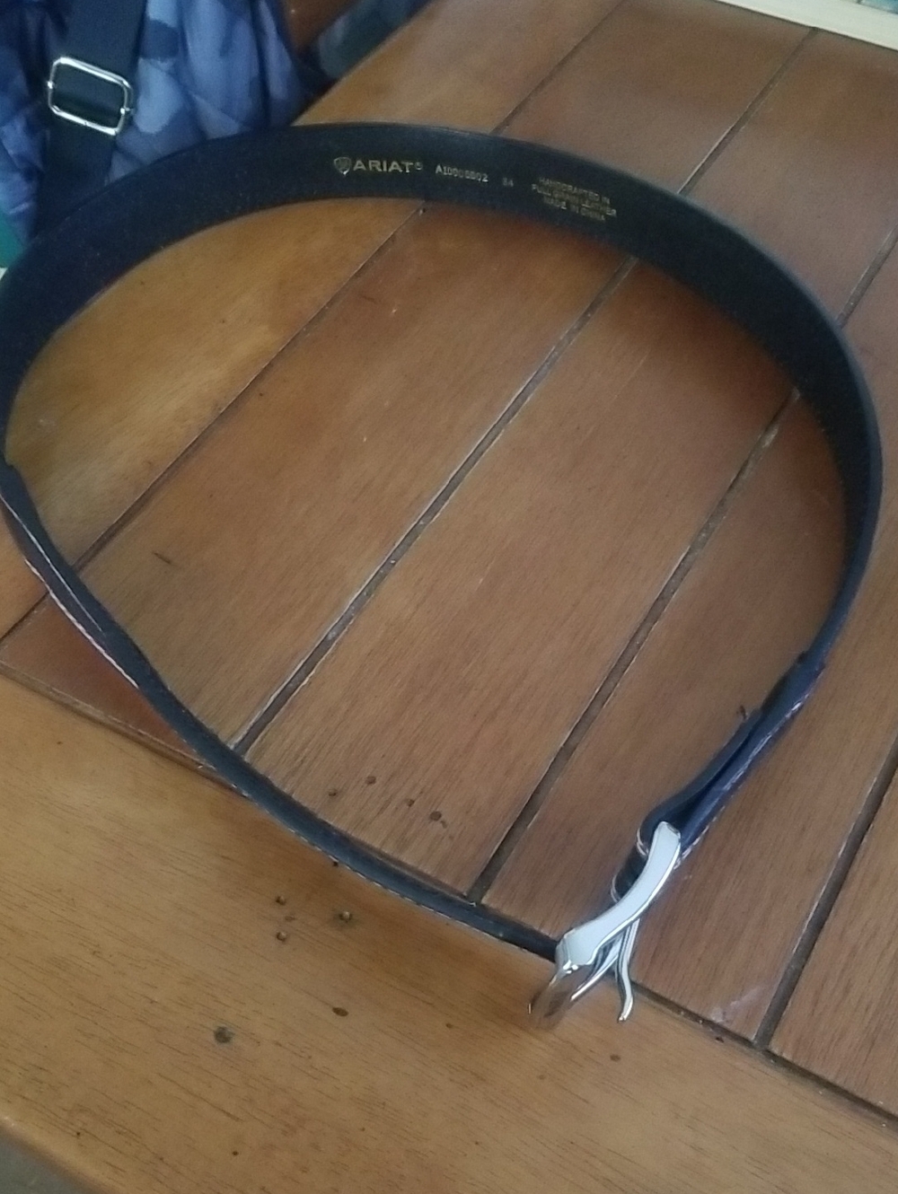 Ariat Black Leather Belt with Silver-Tone Buckle